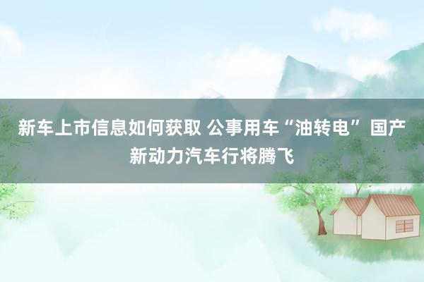 新车上市信息如何获取 公事用车“油转电” 国产新动力汽车行将腾飞