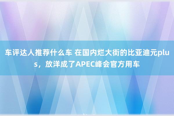 车评达人推荐什么车 在国内烂大街的比亚迪元plus，放洋成了APEC峰会官方用车