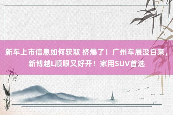 新车上市信息如何获取 挤爆了！广州车展没白来，新博越L顺眼又好开！家用SUV首选