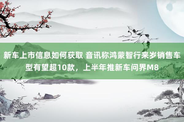 新车上市信息如何获取 音讯称鸿蒙智行来岁销售车型有望超10款，上半年推新车问界M8