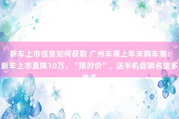 新车上市信息如何获取 广州车展上年末购车潮：新车上市直降10万，“限时价”、送手机促销名堂多