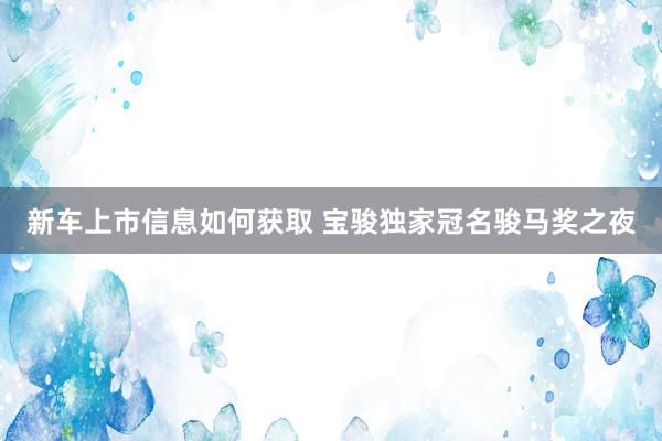 新车上市信息如何获取 宝骏独家冠名骏马奖之夜