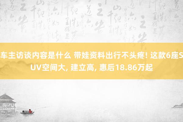 车主访谈内容是什么 带娃资料出行不头疼! 这款6座SUV空间大, 建立高, 惠后18.86万起