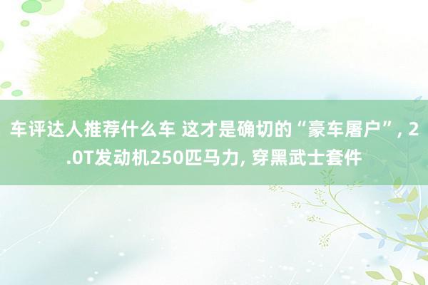 车评达人推荐什么车 这才是确切的“豪车屠户”, 2.0T发动机250匹马力, 穿黑武士套件