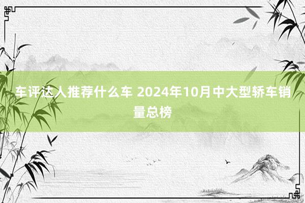 车评达人推荐什么车 2024年10月中大型轿车销量总榜