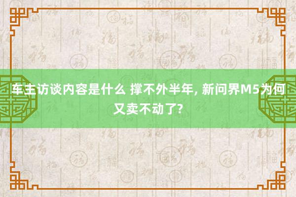 车主访谈内容是什么 撑不外半年, 新问界M5为何又卖不动了?