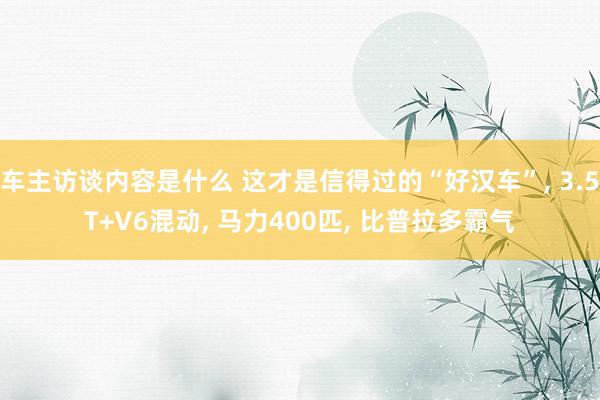 车主访谈内容是什么 这才是信得过的“好汉车”, 3.5T+V6混动, 马力400匹, 比普拉多霸气