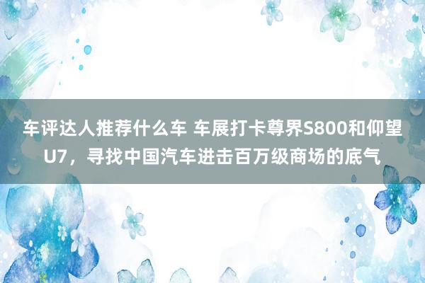 车评达人推荐什么车 车展打卡尊界S800和仰望U7，寻找中国汽车进击百万级商场的底气