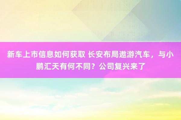 新车上市信息如何获取 长安布局遨游汽车，与小鹏汇天有何不同？公司复兴来了