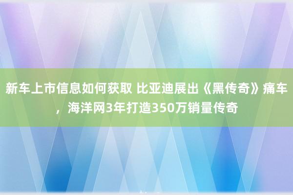 新车上市信息如何获取 比亚迪展出《黑传奇》痛车，海洋网3年打造350万销量传奇