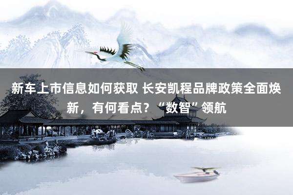 新车上市信息如何获取 长安凯程品牌政策全面焕新，有何看点？“数智”领航